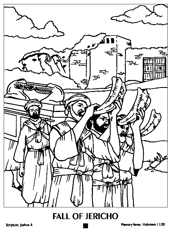 walls of jericho bible story coloring pages - photo #27