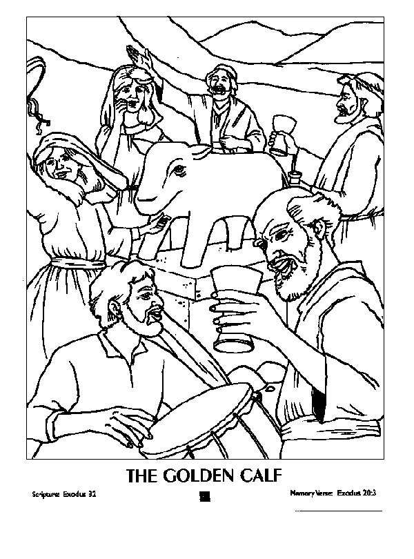 aaron and the golden calf coloring pages - photo #7